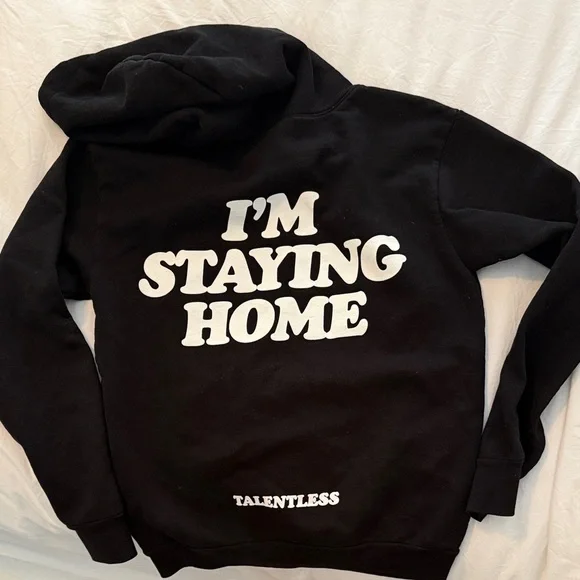 TALENTLESS Black Hoodie with White Statement size XS - Picture 2 of 3